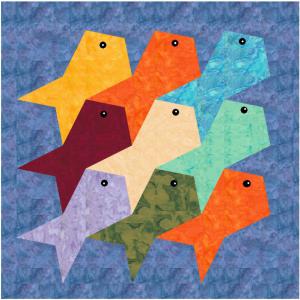 Kurs Nr. 21-5-6-3  Tesselation 4 Fische und Hunde (One-Patch-Muster)